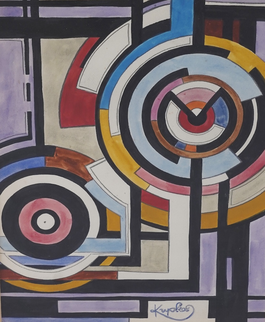 Manner of Frantisek Kupka, Czech 1871-1957, Modernist composition with circles